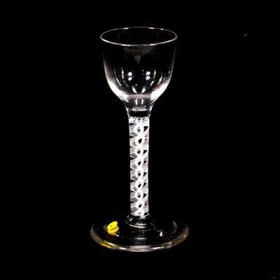 Lot 645 - Wine glass, with double series opaque twist stem