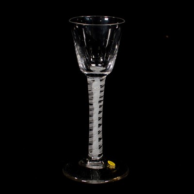 Lot 646 - Wine glass, with double series opaque twist stem