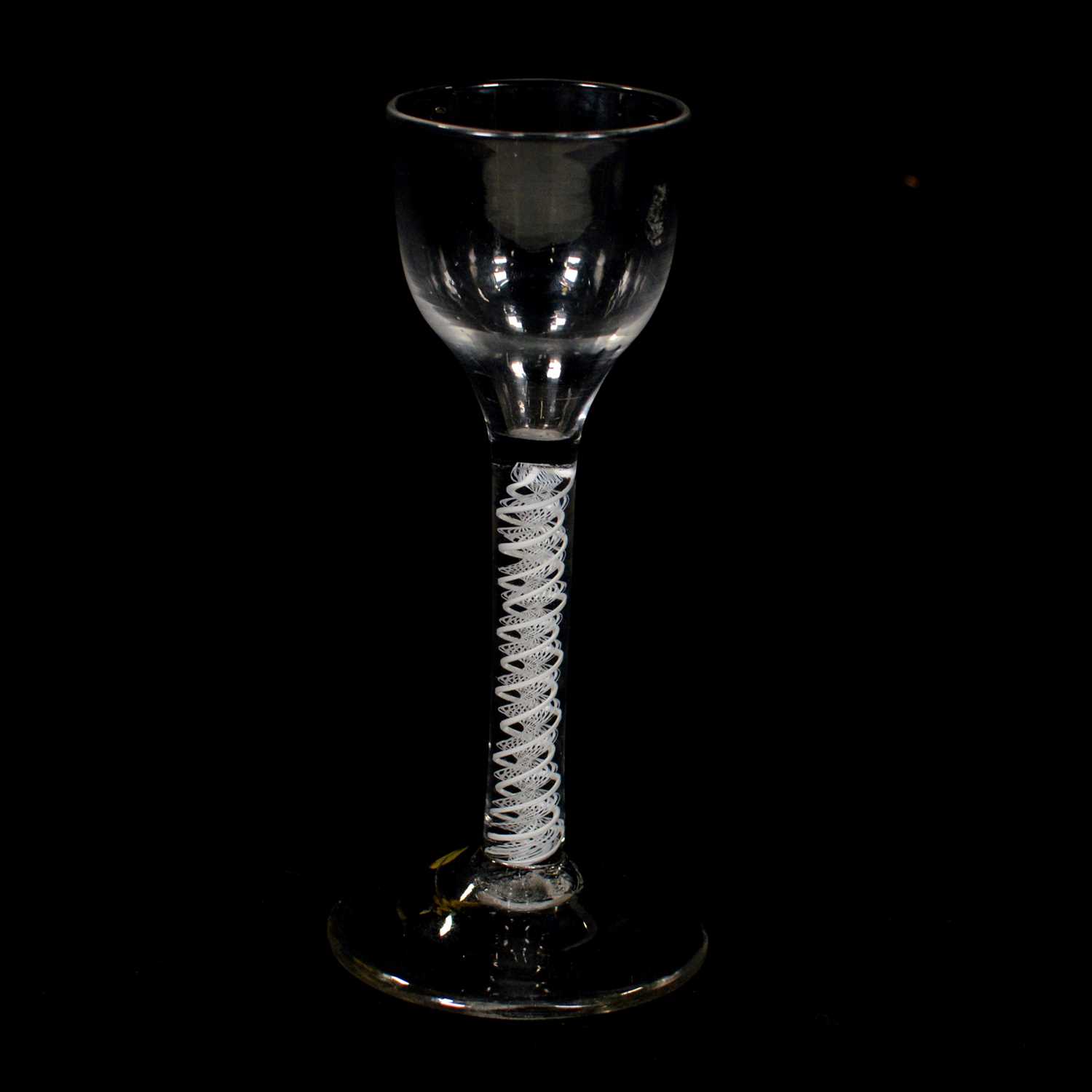 Lot 647 - Wine glass, with double series opaque twist stem