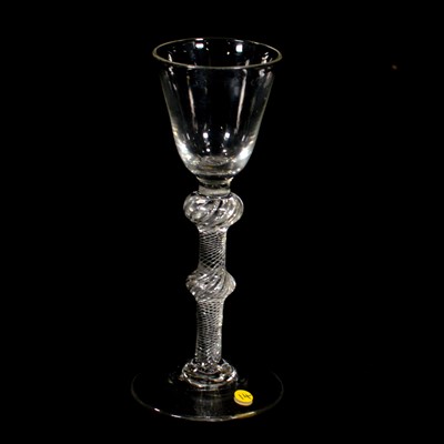 Lot 655 - Wine glass, with multi-spiral air-twist stem