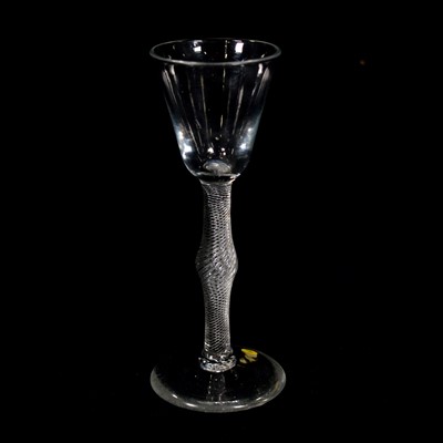 Lot 657 - Wine glass, with multi-spiral air-twist stem