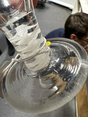 Lot 659 - Firing glass, double series opaque twist stem