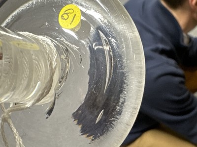 Lot 659 - Firing glass, double series opaque twist stem