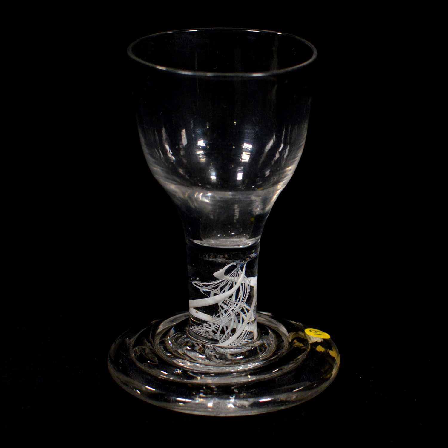 Lot 660 - Firing glass, with double series opaque twist stem