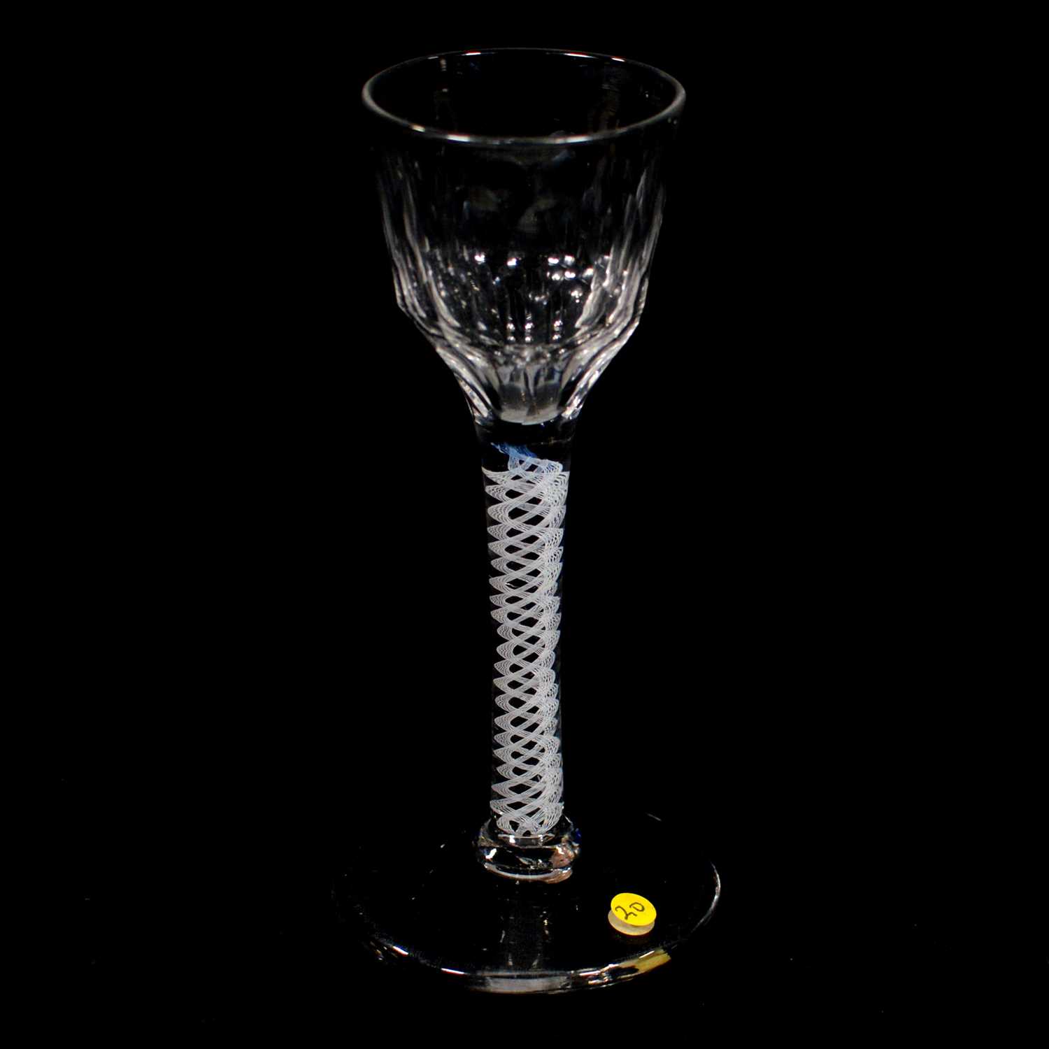 Lot 661 - Wine glass, with multi-ply opaque twist stem