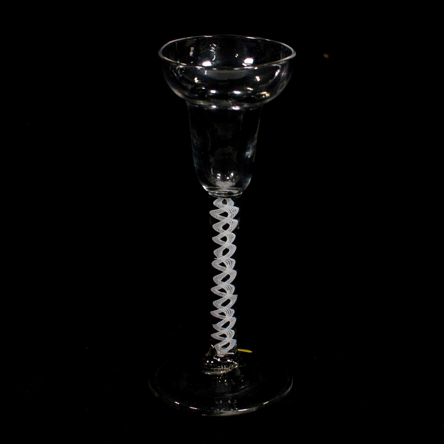 Lot 669 - Wine glass, with opaque twist stem