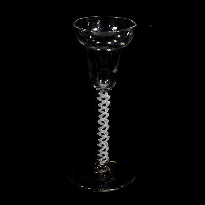 Lot 669 - Wine glass, with opaque twist stem