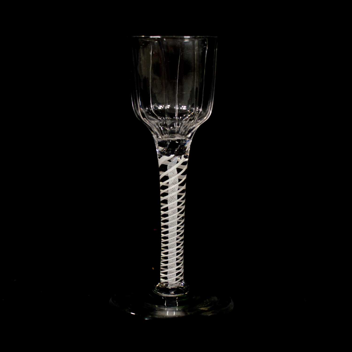Lot 601 - Wine glass, double series opaque twist stem