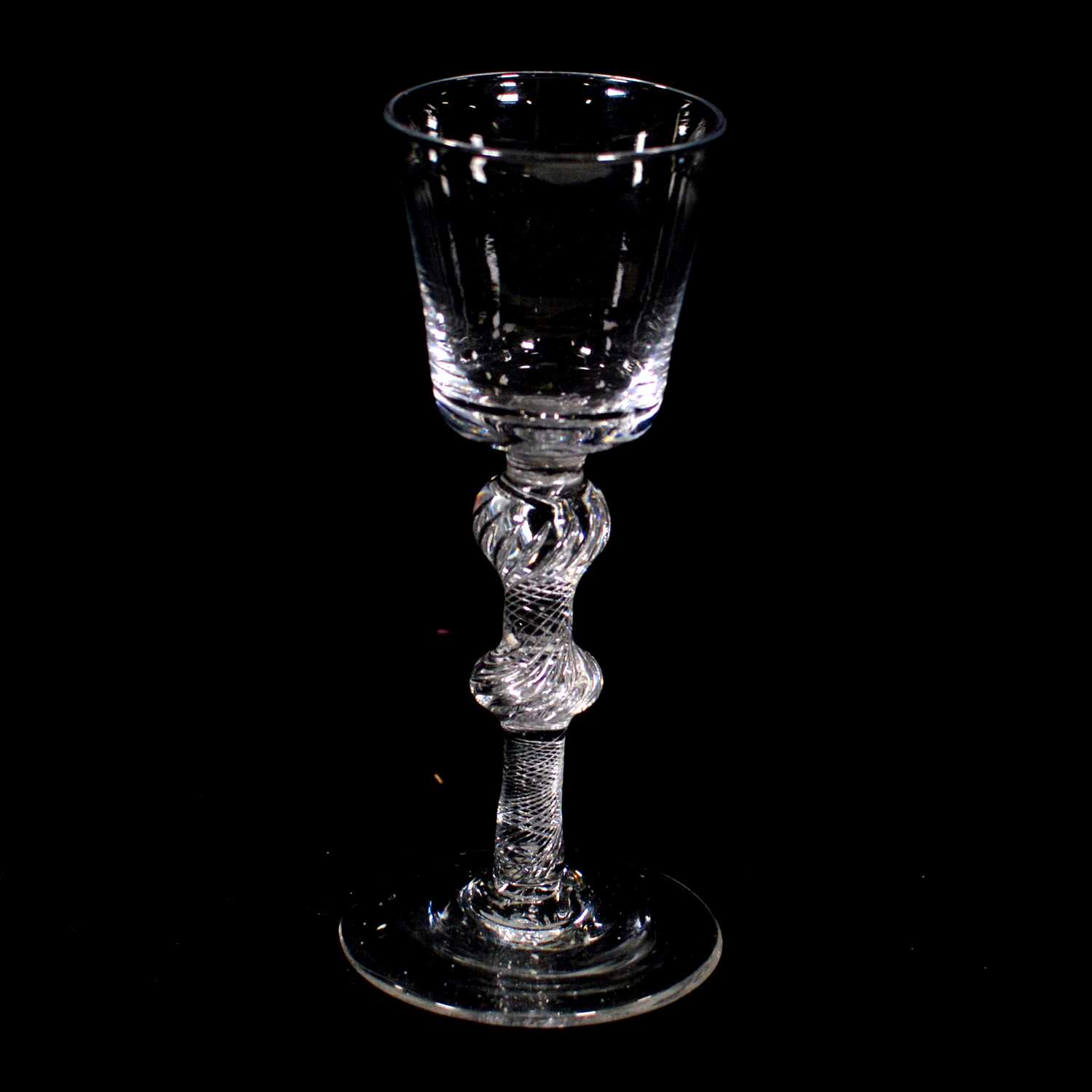 Lot 610 - Wine glass, with multi-series air-twist stem