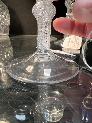 Lot 618 - Wine glass, with multi-series air-twist stem