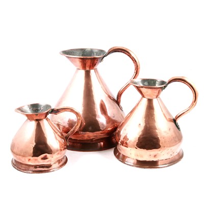 Lot 108 - Three Victorian copper haystack measures