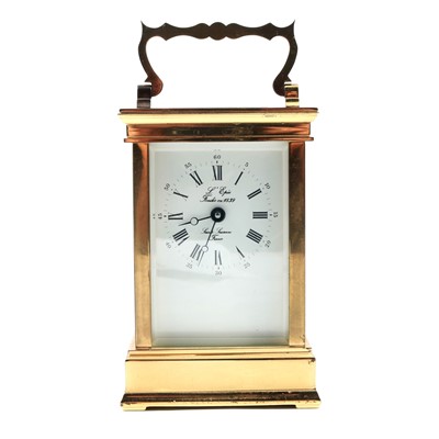 Lot 92 - French brass-cased carriage-clock, L’Epie