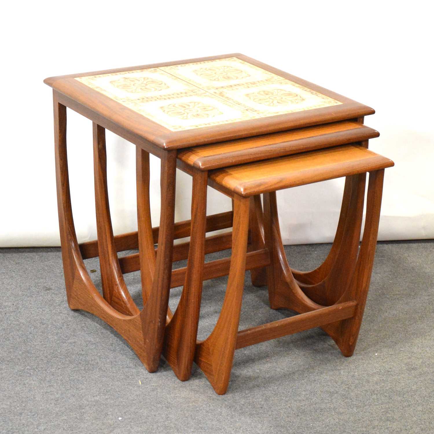 Lot 327 Nest of three GPlan teak coffee tables,