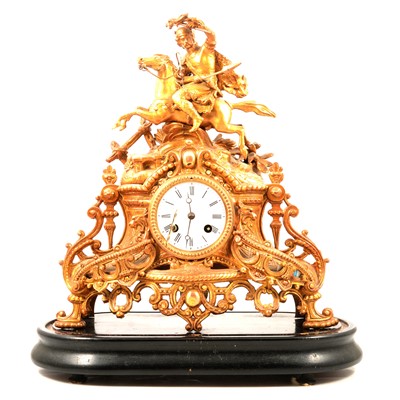 Lot 399 - French gilt spelter mantel clock