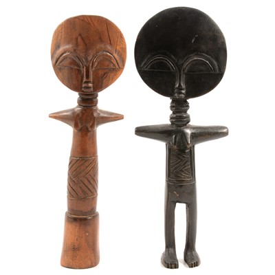 Lot 106 - Two Asante style carved hardwood figures