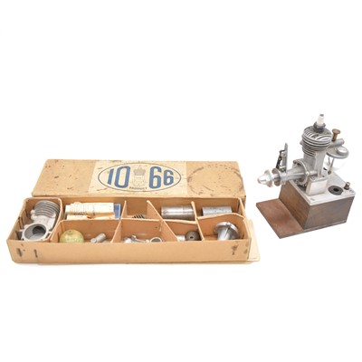 Lot 399 - A 1066 Falcon 1 aero engine castings and drawings, boxed, and a mounted example