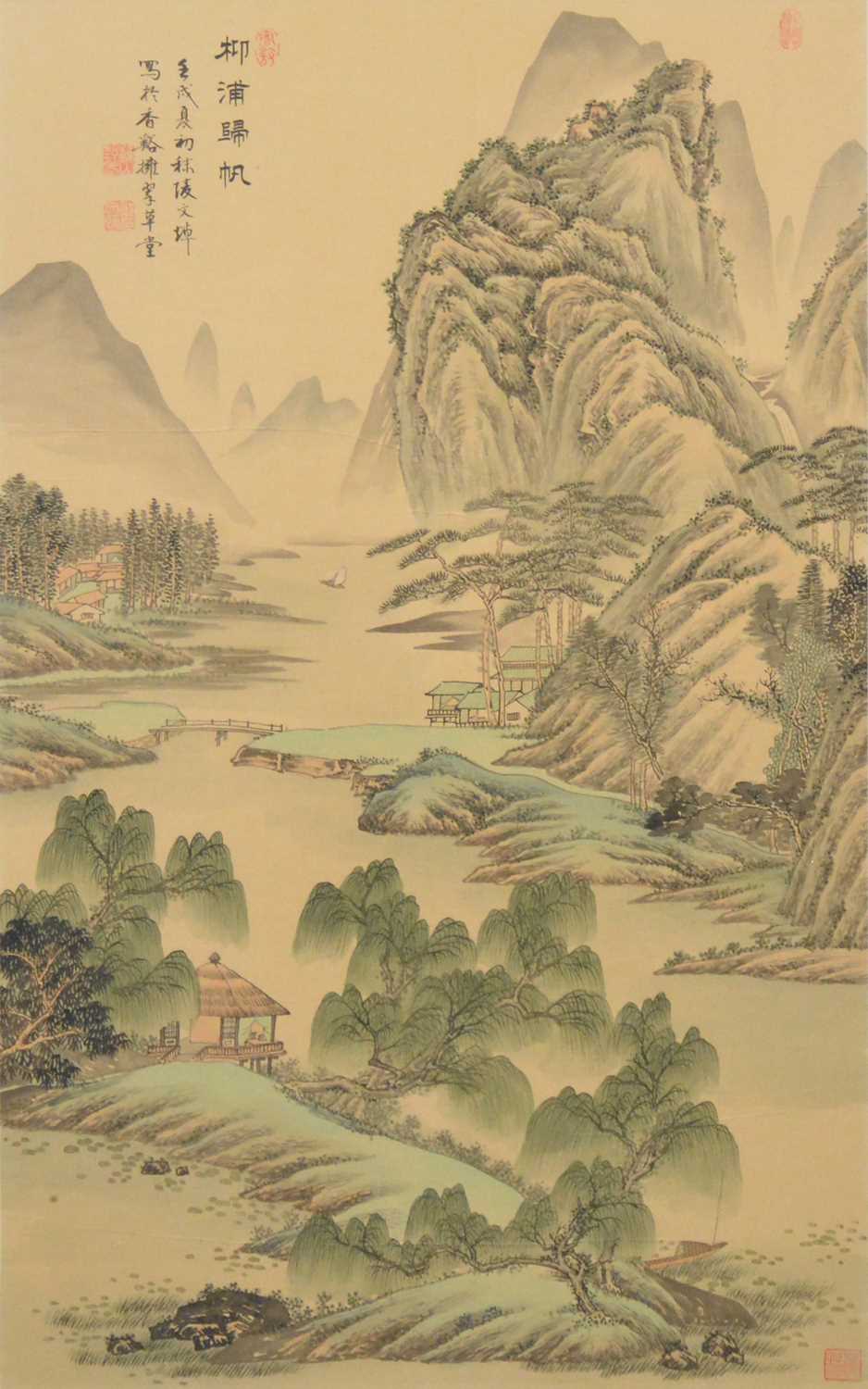 Lot 296 - Three Chinese silk paintings from The Gallery of China.