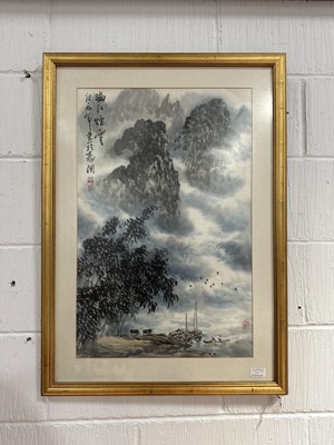 Lot 296 - Three Chinese silk paintings from The Gallery of China.