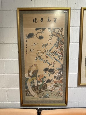 Lot 296 - Three Chinese silk paintings from The Gallery of China.