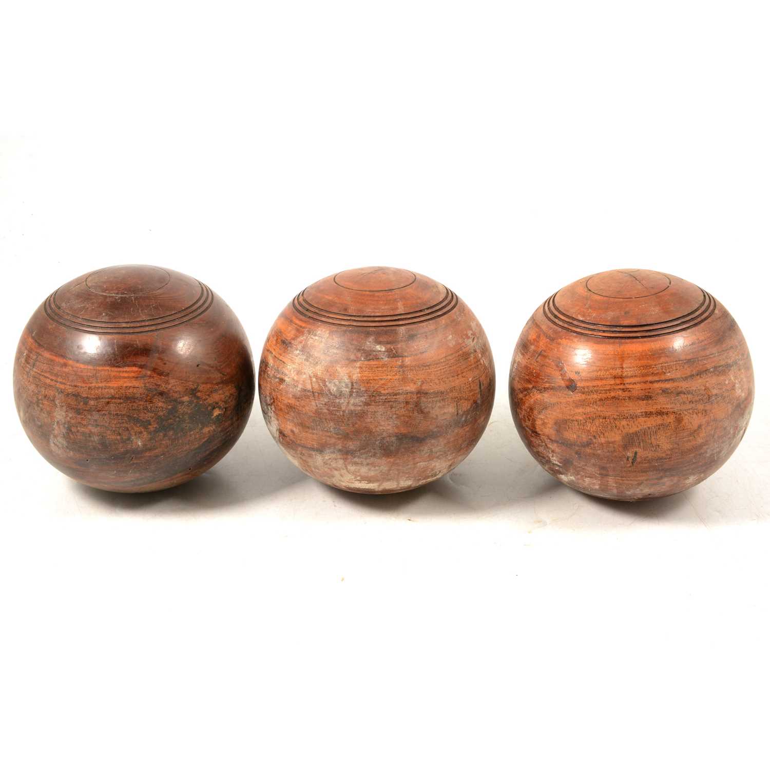 Lot 266 - A collection of wooden lawn bowls/ woods