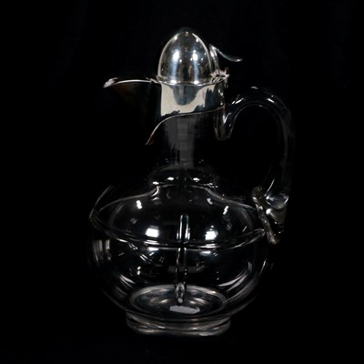 Lot 739 - Victorian silver mounted glass claret jug