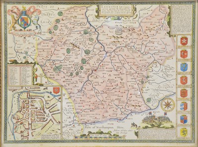 Lot 321 - John Speed, Leicester, map