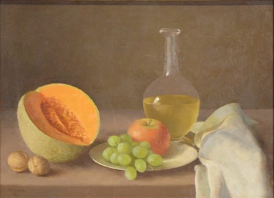 Lot 343 - Gerald Norden, Still life with Cantaloupe melon