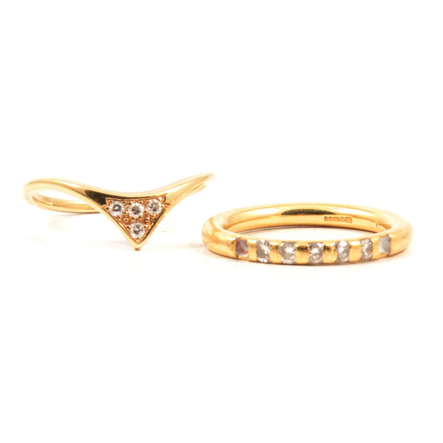 Two Rings In One Lot 111 - Two rings, one missing stones.