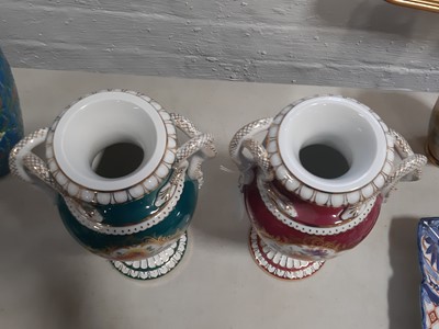 Lot 50 - Two similar Meissen snake-handled vases