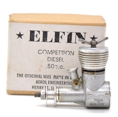 Lot 405 - An Arne Hende replica of an Elfin .50 competition diesel engine, boxed