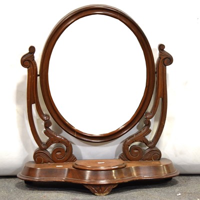 Lot 471 - Victorian mahogany toilet mirror