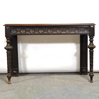 Lot 487 - Victorian carved oak hall table