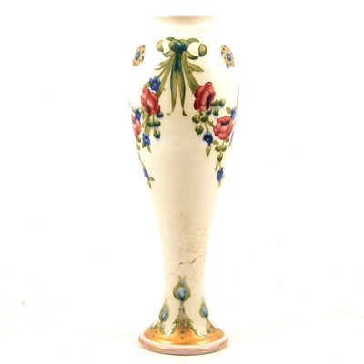 Lot 35 - William Moorcroft, 'Eighteenth Century' pattern bud vase, 1914