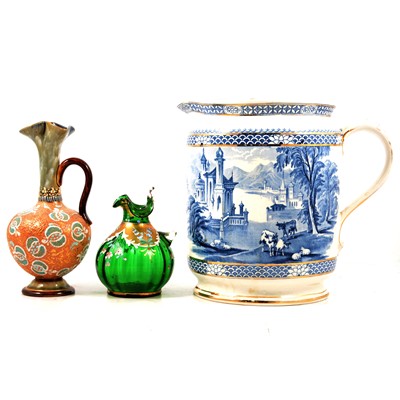 Lot 115 - A Doulton Slaters vase and pair of ewers, and other Staffordshire ceramics