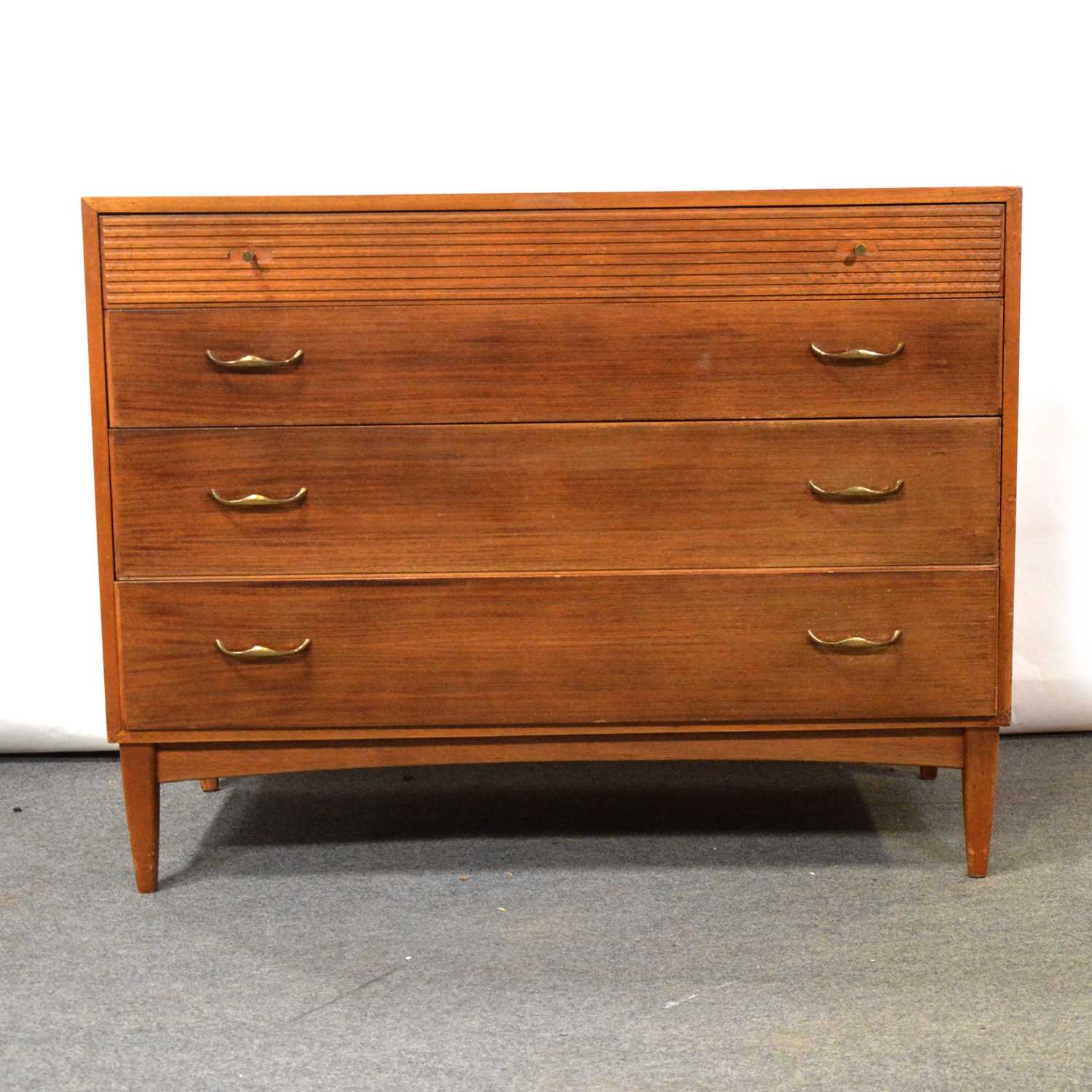 Lot 354 - Wrighton teak chest of drawers and dressing table