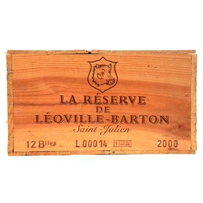 Lot 34 - 2000 La Reserve de Leoville Barton, Saint-Julien, twelve bottles, owc