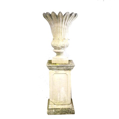 Lot 424 - Haddonstone Winslow vase on a matched pedestal