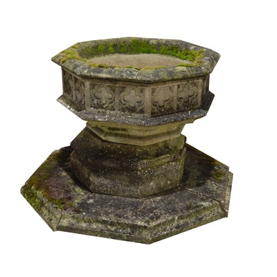 Lot 813 - Haddonstone Gothic jardiniere, with a Haddonstone Upper Base