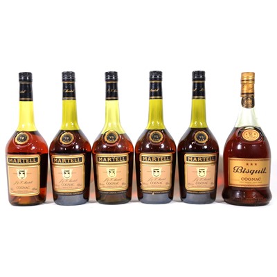 Lot 49 - Martell VS Three Star Cognac, five bottles, circa 1980s