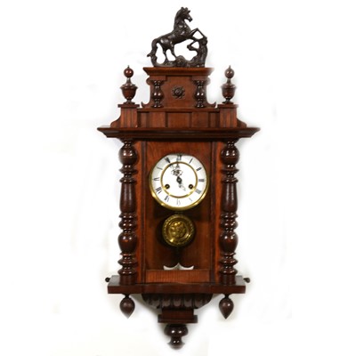 Lot 360 - Small beech cased Vienna type wall clock