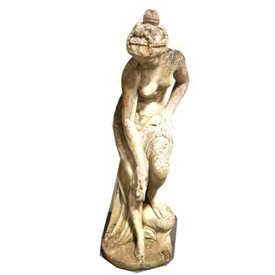 Lot 387 - Haddonstone Elizabethan jardiniere, pedestal jardiniere and a statue of a nude