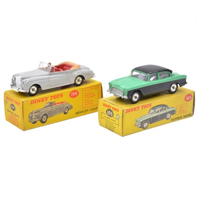 Lot 31 - Two Dinky Toys including 165 Humber Hawk and 194 Bentley Coupe