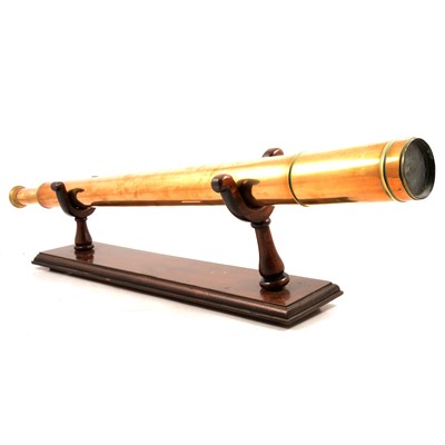 Lot 211 - Callaghan brass telescope on a mahogany stand