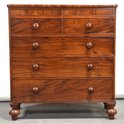 Lot 420 - Victorian mahogany chest, two secret drawers...