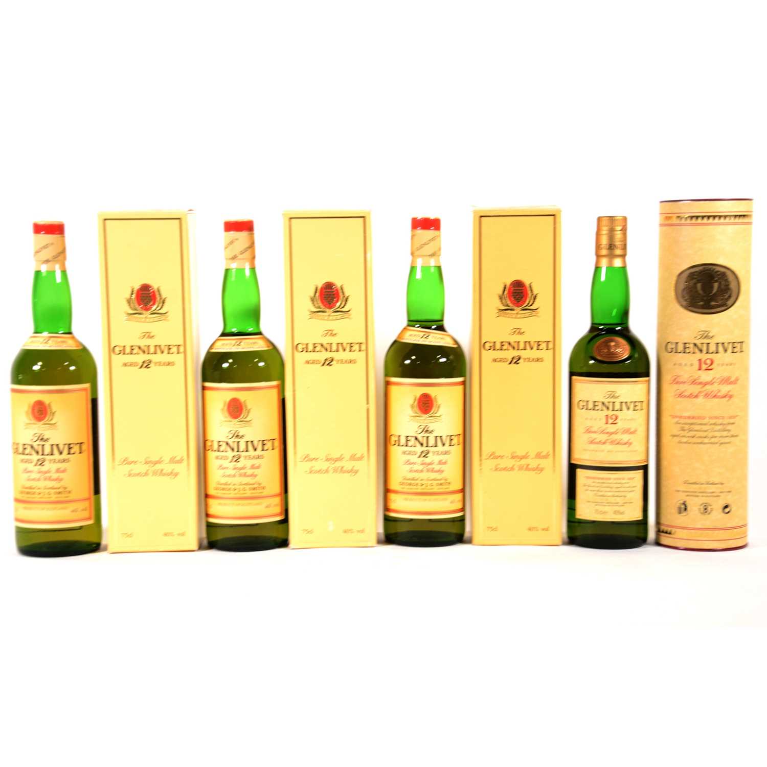 Lot 113 - Glenlivet, 12 year old, four 1990s bottlings