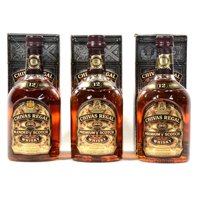 Lot 118 - Chivas Regal, 12 year old, blended Scotch whisky - 3 bottles