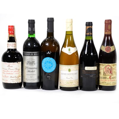 Lot 40 - Six assorted bottles of vintage wine and sherry