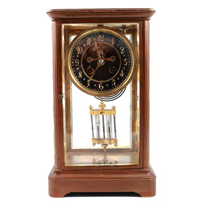 Lot 89 - Brass framed "four glass" mantel clock