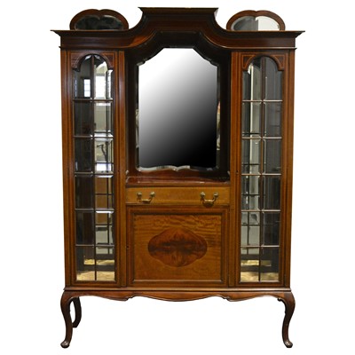 Lot 520 - Victorian inlaid mahogany china cabinet