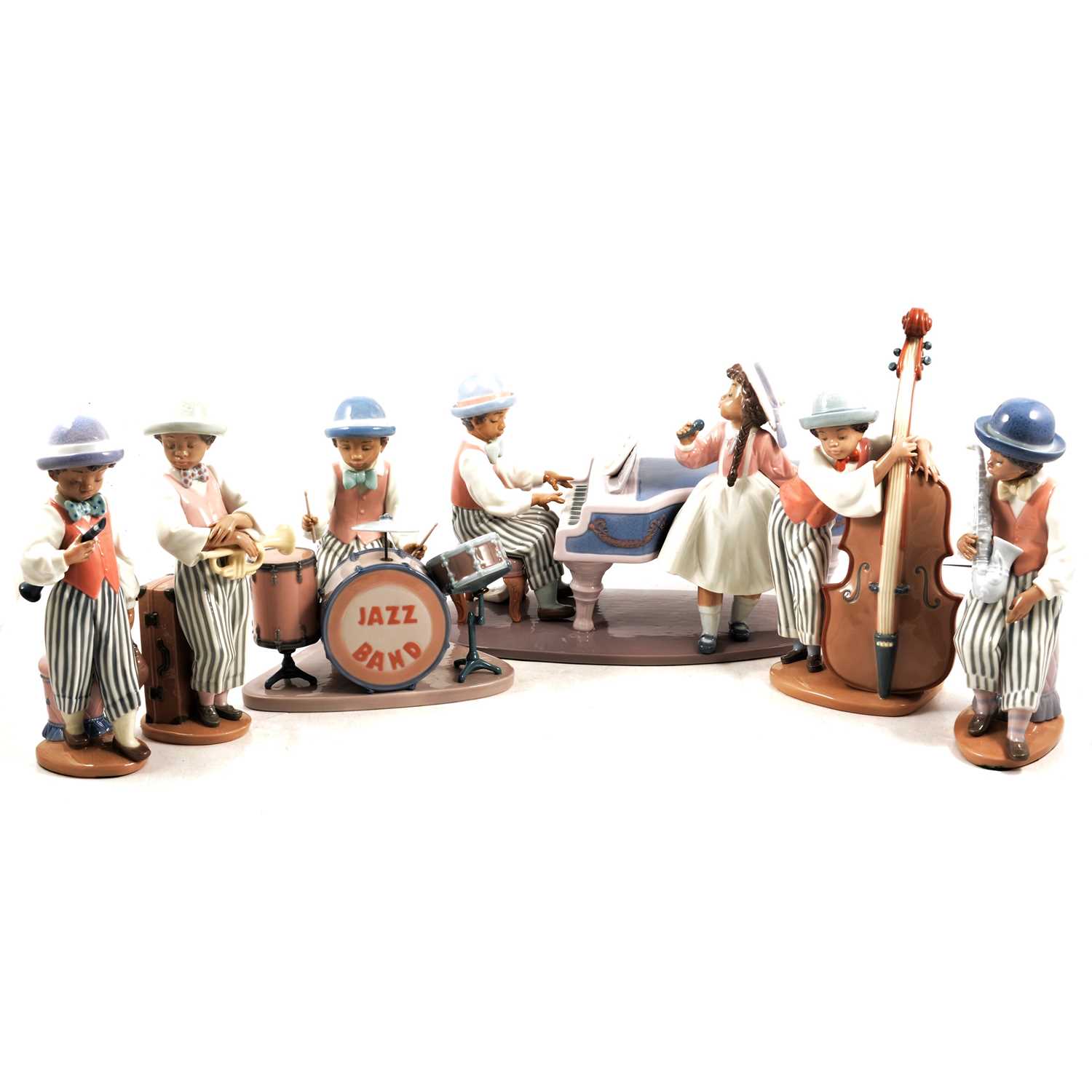 Lot 2 - Lladro six piece jazz band